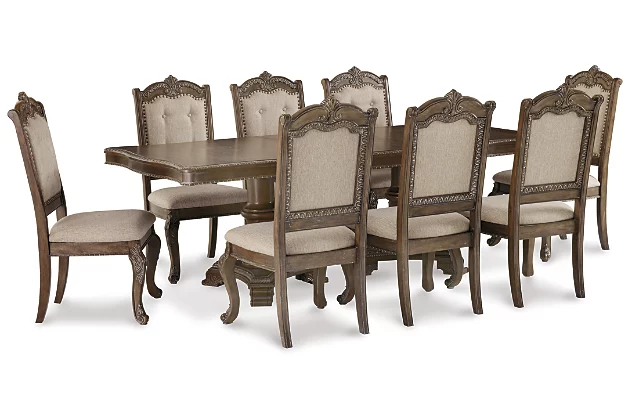 Stately Table and 8 Chairs with Leaf
